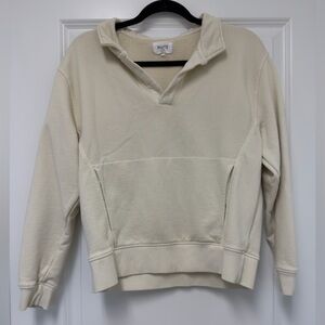 Mate the Label V-Neck Pullover Sweater in Bone, size XS